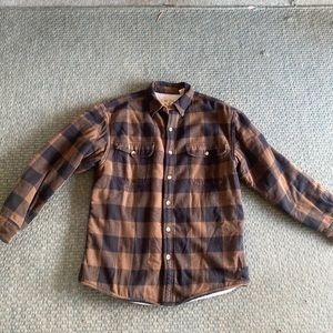 Red head flannel coat